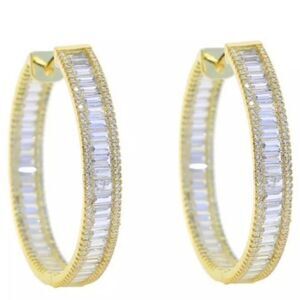 Large CZ Diamond infinity hoops gold tone ✨✨✨